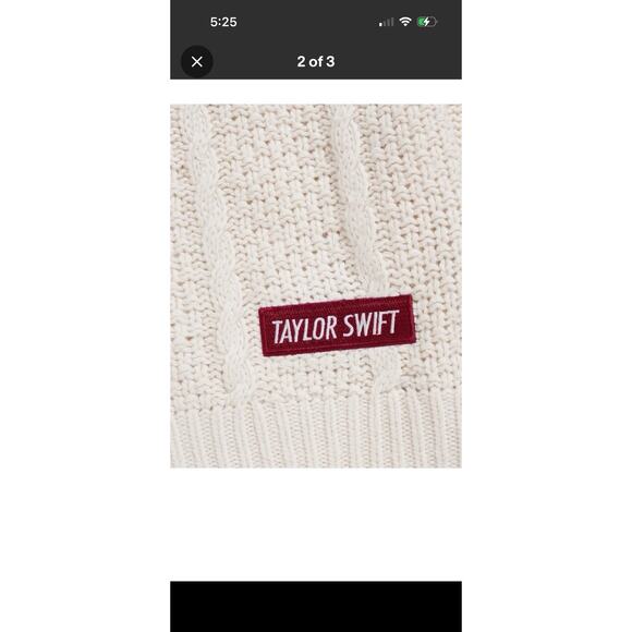 Taylor Swift Red Taylor’s Version Cardigan Cream Size M/L Cable Ready to Ship - Picture 3 of 4